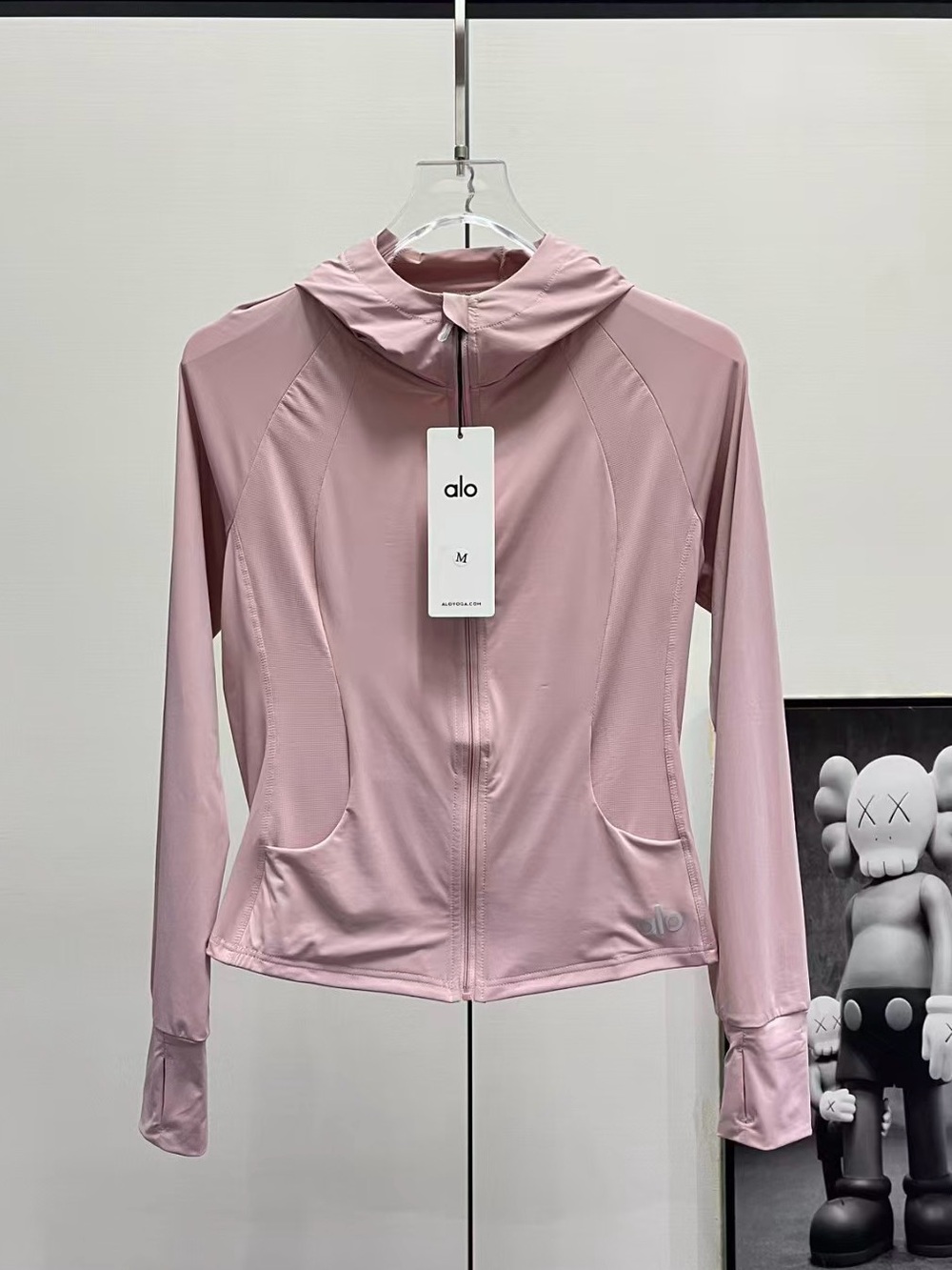 ALO Yoga Women's Dusty Pink Hooded Zip Jacket